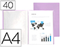 PROTEGE-DOCUMENTS LIDERPAPEL POLYPROPYLENE COUVERTURE      FLEXIBLE 40 POCHETTES FIXES   A4 220X297MM LAVANDE OPAQUE
