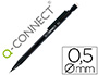 PORTE-MINE Q-CONNECT 0,5MM CORPS PLASTIQUE NOIR EMBOUT GOMME 3 MINES HB AGRAFE NOIRE