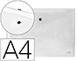 POCHETTE ENVELOPPE LIDERPAPEL POLYPROPYLNE 180 MICRONS A4 297X210MM 50F FERMETURE BOUTON RSISTANT TRANSPARENT