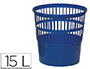 CORBEILLE  PAPIER Q-CONNECT AJOURE POLYSTYRNE SOUPLE ET TRS RSISTANT 15L COLORIS BLEU
