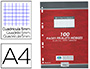 FEUILLET MOBILE CONQURANT SEPT A4 210X297MM 100 PAGES 90G 5X5MM PERFOR COLORIS BLANC