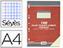 FEUILLET MOBILE CONQURANT SEPT A4 210X297MM 100 PAGES 80G SYS PERFOR COLORIS JAUNE