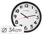 HORLOGE Q-CONNECT MURALE PLASTIQUE DESIGN ACTUEL NUMROS NOIRS FOND BLANC 1 PILE AA NON FOURNIE DIAMTRE 34CM NOIR