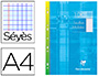 FEUILLET MOBILE CLAIREFONTAINE A4 210X297MM PAPIER VLIN VELOUT 100 PAGES 90G SYS PERFOR COLORIS BLANC