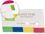 INDEX Q-CONNECT PLASTIQUE 20X5 0MM 40F 4 COLORIS ASSORTIS TRANSPARENTES PACK 4U