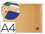 DOSSIER SUSPENDU LIDERPAPEL PAPIER CARTONN KRAFT 230G A4 TIROIR VISEUR SUPRIEUR 90MM FOND V BAGUETTE MTALLIQUE
