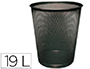 CORBEILLE  PAPIER Q-CONNECT MAILLE MTALLIQUE FORME CIRCULAIRE 19L 295X345X240MM COLORIS NOIR