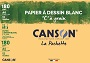 PAPIER DESSIN CANSON C  GRAIN CRAYON ENCRE GOUACHE FEUTRE 180G A4 POCHETTE 12F