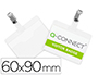 BADGE Q-CONNECT CLIP PVC PINCE MTALLIQUE CARTE BLANCHE FOURNIE FORMAT 60X90MM