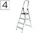 ESCABEAU Q-CONNECT ALUMINIUM 430X720X1490MM 4 MARCHES 3.2KG  POIDS MAXIMUM SUPPORT 150KG