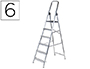 ESCABEAU Q-CONNECT ALUMINIUM 480X990X1930MM 6 MARCHES 4,2KG POIDS MAXIMUM SUPPORT 150KG