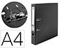 CLASSEUR LEVIER LIDERPAPEL A4 DOCUMENTA CARTON REMBORD 1,9MM DOS 52MM RADO MTALLIQUE COLORIS NOIR