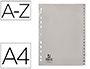 INTERCALAIRE Q-CONNECT PP 12/ 100E A4 225X297MM MULTIPERFOR ALPHABET GRAV ONGLETS COLORIS GRIS