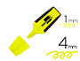 SURLIGNEUR LIDERPAPEL FLUORESCENT MINI TRAC 1/4MM POINTE BISEAUTE GRIP CAOUTCHOUC COLORIS JAUNE