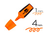 SURLIGNEUR LIDERPAPEL FLUORESCENT MINI TRAC 1/4MM POINTE BISEAUTE GRIP CAOUTCHOUC COLORIS ORANGE