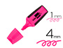 SURLIGNEUR LIDERPAPEL FLUORESCENT MINI TRAC 1/4MM POINTE BISEAUTE GRIP CAOUTCHOUC COLORIS ROSE