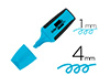 SURLIGNEUR LIDERPAPEL FLUORESCENT MINI TRAC 1/4MM POINTE BISEAUTE GRIP CAOUTCHOUC COLORIS BLEU