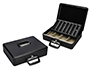 CAISSE MONNAIE Q-CONNECT STRUCTURE ACIER 0.8MM PAISSEUR PLATEAU AMOVIBLE ESPACE BILLETS 370X110X290MM COLORIS NOIR