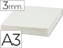 CARTON ENTRECOLLE LIDERPAPEL A3 EPAISSEUR 3MM UNICOLORE    BLANC