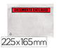 POCHETTE DOCUMENTS CI-INCLUS Q-CONNECT AUTO-ADHESIVE       TRANSPARENTE 225X165MM TEXTE  ANGLAIS PAQUET 100 UNITES