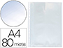 POCHETTE Q-CONNECT POLYPROPYLNE LISSE 8/100E PERFORE CRISTAL ANTISTATIQUE A4 210X297MM  SACHET 100 UNITES