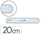 REGLE PLATE MAPED GEOMETRIC DOUBLE DECIMETRE EN PLASTIQUE RECYCLE SACHET INDIVIDUEL     20CM