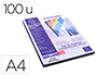 COUVERTURE PLASTIQUE EXACOMPTA PVC A4 POUR RELIURE A OUVERTURE A PLAT CRISTAL    20/100E PAQUET DE 100 UNITES