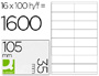 TIQUETTE ADHSIVE Q-CONNECT 105X35MM COINS DROITS IMPRIMANTE JET D'ENCRE LASER COPIEUR BOTE 100 FEUILLES 1600 UNITS