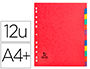 INTERCALAIRE Q-CONNECT CARTE LUSTRE 225G 12 POSITIONS A4+ 212X310MM