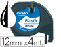 RUBAN TITREUSE DYMO LETRATAG SUPPORT PLASTIQUE 12MMX4M COLORIS IMPRESSION NOIR/BLANC