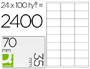 TIQUETTE ADHSIVE Q-CONNECT 70X35MM COINS DROITS IMPRIMANTE JET D'ENCRE LASER COPIEUR BOTE 100 FEUILLES 2400 UNITS
