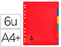 INTERCALAIRE Q-CONNECT CARTE LUSTRE 225G 6 POSITIONS A4+ 212X310MM