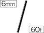 BAGUETTE RELIER EXACOMPTA SERODO DCOUPE ARRONDIE FACILITE INSERTION 60F PAISSEUR 6MM LONGUEUR 297MM NOIR BOTE 25U