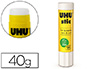 COLLE BLANCHE UHU STIC PAPIER CARTON SANS SOLVANT LAVABLE BOUCHON ANTI-SCHAGE BTON 40G