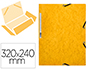 CHEMISE Q-CONNECT CARTE LUSTRE 375G POUR DOCUMENTS A4 320X243MM 3 RABATS COLORIS JAUNE