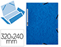 CHEMISE Q-CONNECT CARTE LUSTRE 375G POUR DOCUMENTS A4 320X243MM 3 RABATS COLORIS BLEU