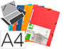 CHEMISE Q-CONNECT CARTE LUSTRE 375G POUR DOCUMENTS A4 320X243MM 3 RABATS COLORIS ASSORTIS