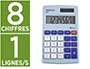 CALCULATRICE MAUL POCHE M8 8 CHIFFRES ECRAN 1 LIGNE 3 TOUCHES MEMOIRES TOUCHE POURCENTAGE CALCUL RACINES COLORIS BLEU