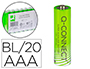 PILE Q-CONNECT ALCALINE AAA LR03 CAPACIT 1.5V PACK 20 UNITS